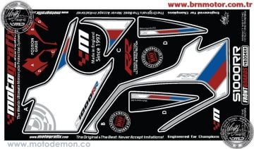 Bmw S1000RR 2009-2011 Model Motografix Tank Pad+Damla Sticker Takımı