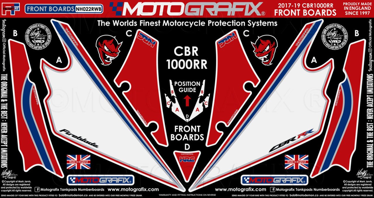 Honda Cbr 1000RR 2017-2019 Model Damla Sticker