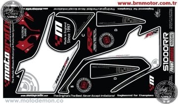 Bmw S1000RR 2009-2011 Model Motografix Tank Pad+Damla Sticker Takımı