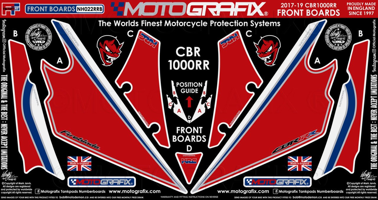 Honda Cbr 1000RR 2017-2019 Model Damla Sticker