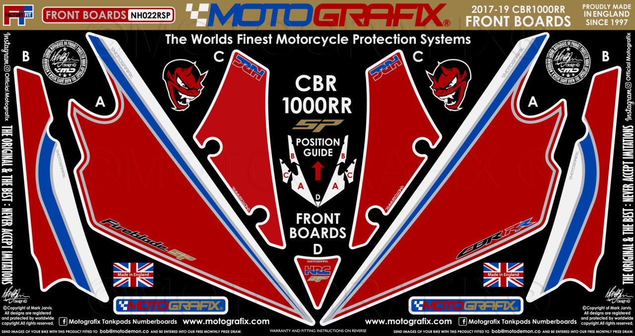 Honda Cbr 1000RR 2017-2019 Model Damla Sticker