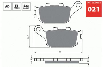 Honda CBF 1000  Model  Arka Fren Balatası 021 S3 Serisi