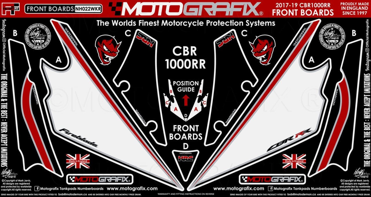 Honda Cbr 1000RR 2017-2019 Model Damla Sticker