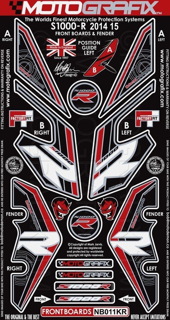 Bmw S1000R 2014+ Model Yan Grenaj Sticker Takımı