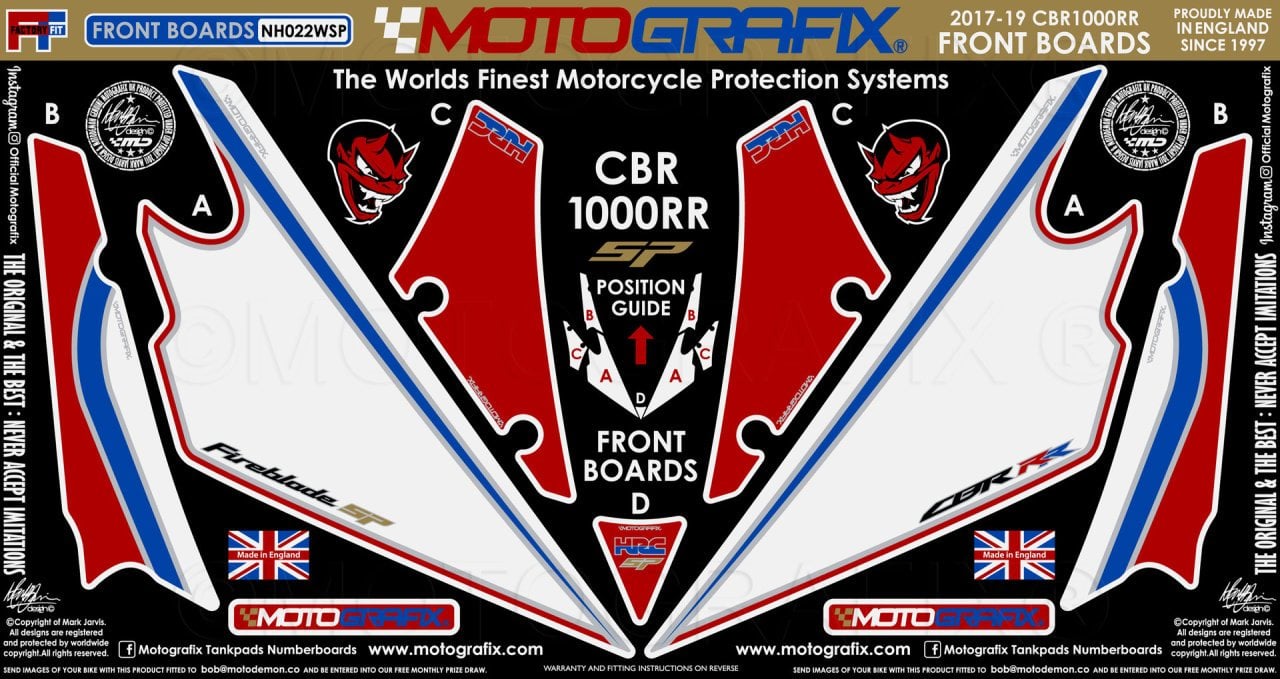 Honda Cbr 1000RR 2017-2019 Model Damla Sticker