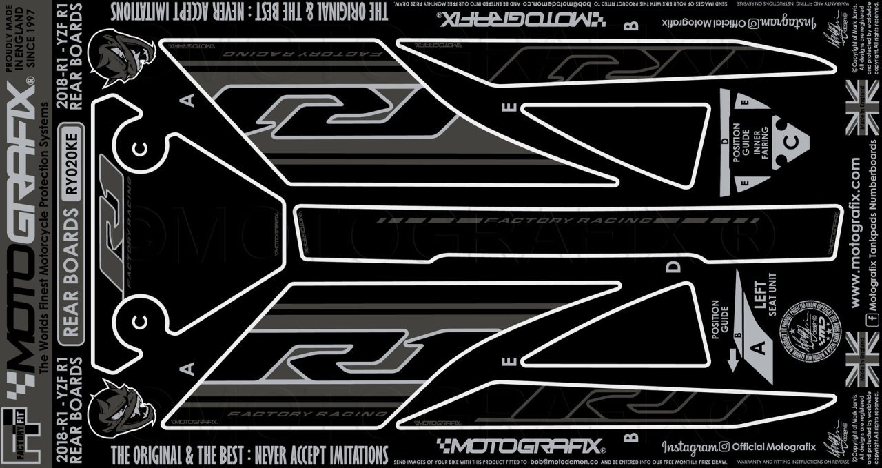 Yamaha Yzf R1-Yzf R1M 2015-2019 Model Damla Sticker | Motografix ...