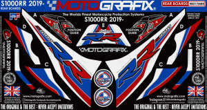 Bmw S1000RR 2019+ Model Motografix Tank Pad+Damla Sticker Takımı