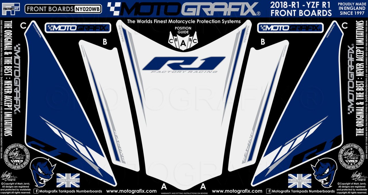 Yamaha Yzf R1-Yzf R1M 2015-2019 Model Damla Sticker