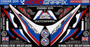Bmw S1000RR 2019+ Model Motografix Tank Pad+Damla Sticker Takımı