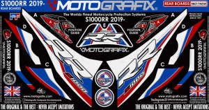 Bmw S1000RR 2019+ Model Motografix Tank Pad+Damla Sticker Takımı