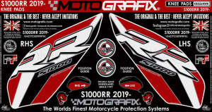 Bmw S1000RR 2019+ Model Motografix Tank Pad+Damla Sticker Takımı