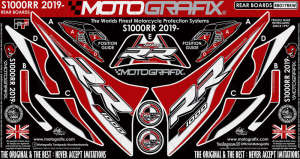 Bmw S1000RR 2019+ Model Motografix Tank Pad+Damla Sticker Takımı