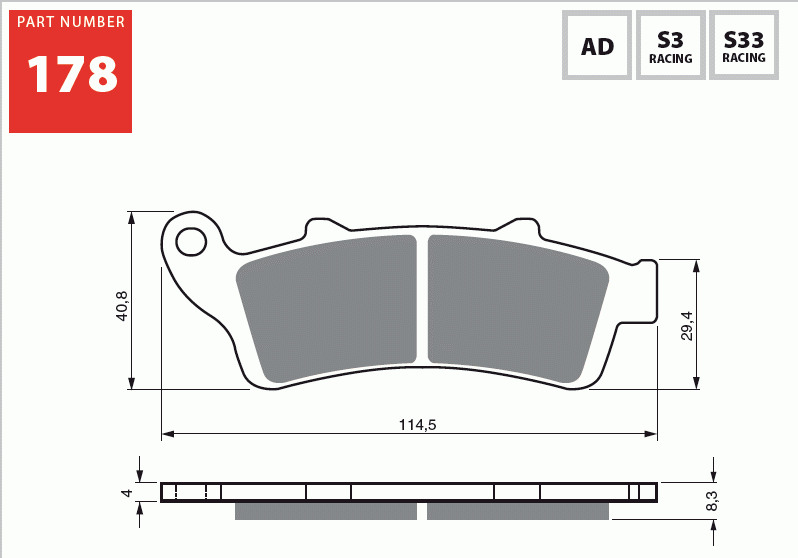 Honda CBR 1100XX Model Ön Fren Balatası 178 S3 Serisi