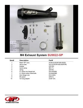 Suzuki Gsx R1000 2007-2008 M4 GP Serisi Siyah Tüp Egzoz