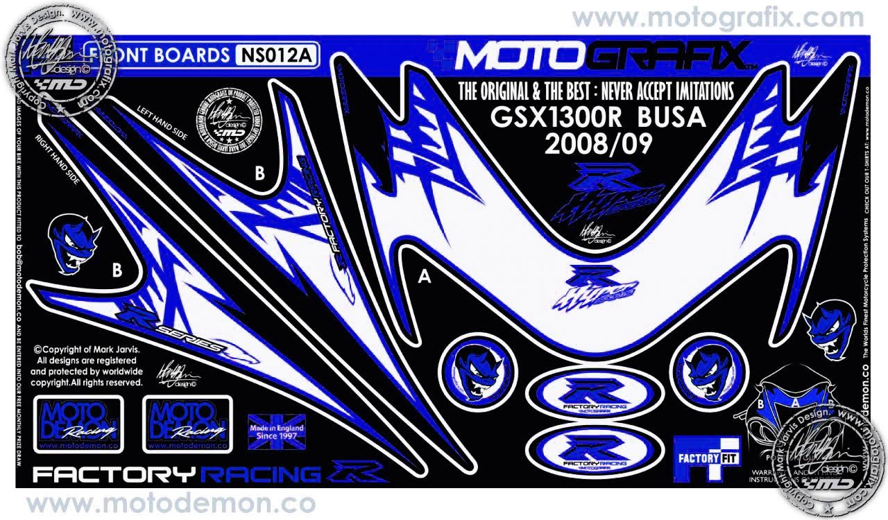 Suzuki Gsx R1300 Hayabusa 2008-2019 Model Motografix Damla Sticker