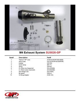 Suzuki Gsx R1000 2007-2008 M4 GP Serisi Slip-On Titanyum Tüp Egzoz
