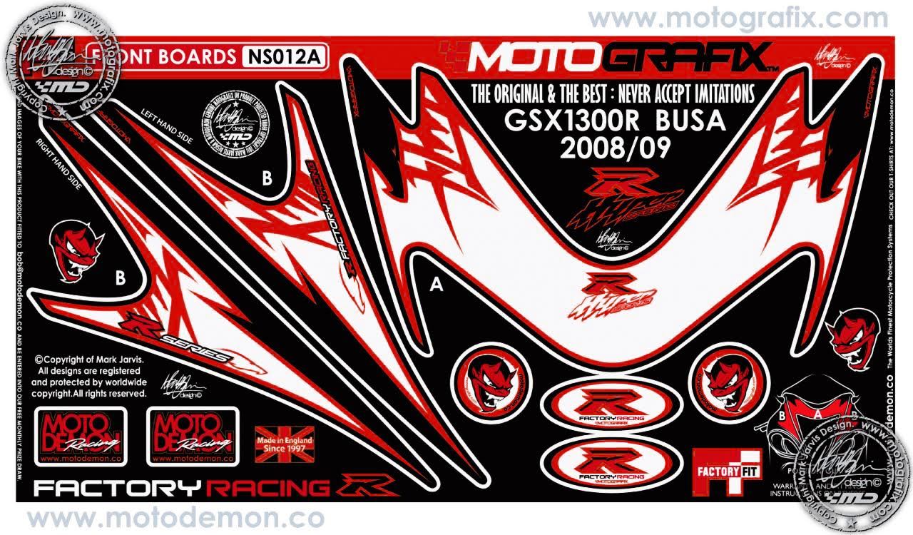 Suzuki Gsx R1300 Hayabusa 2008-2019 Model Motografix Damla Sticker