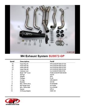 Suzuki Gsx R1000 2007-2008 M4 GP Siyah Tüp Full Sistem Egzoz