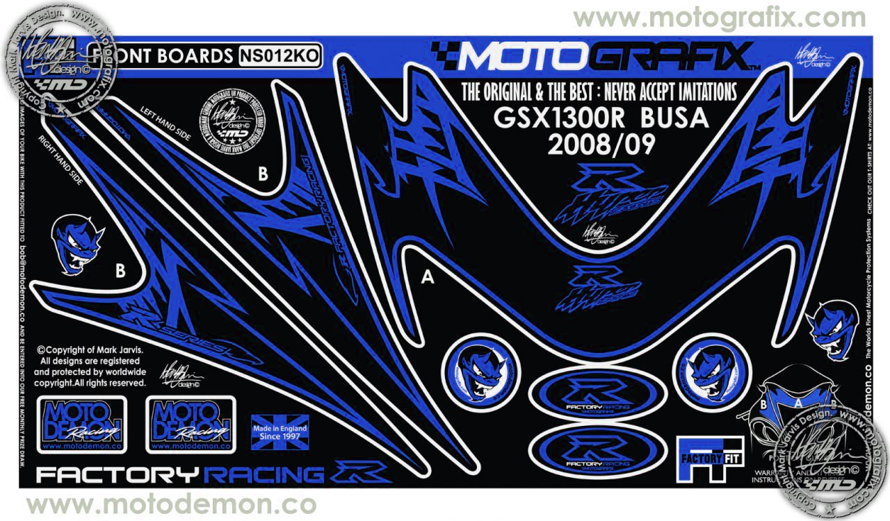 Suzuki Gsx R1300 Hayabusa 2008-2019 Model Motografix Damla Sticker