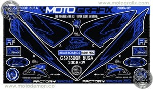 Suzuki Gsx R1300 Hayabusa 2008-2019 Model Motografix Damla Sticker