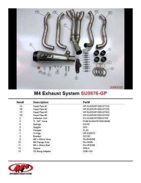 Suzuki Gsx R1000 2007-2008 M4 GP Serisi Full Sistem Titanyum Tüp Egzoz