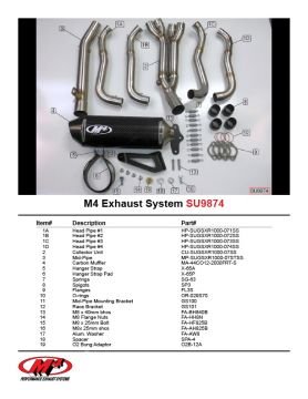 Suzuki Gsx R1000 2007-2008 M4 Full Sistem Karbon Tüp Egzoz