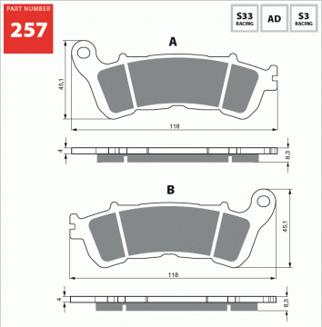 Honda NC 700 İntegra 2012+ Model Arka Fren Balatası 257 S3 Serisi