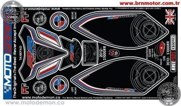 Bmw S1000RR 2012-2014 Model Motografix Tank Pad+Damla Sticker Takımı