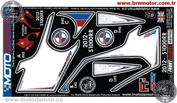 Bmw S1000RR 2012-2014 Model Motografix Tank Pad+Damla Sticker Takımı