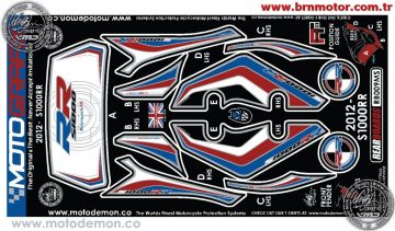 Bmw S1000RR 2012-2014 Model Motografix Tank Pad+Damla Sticker Takımı
