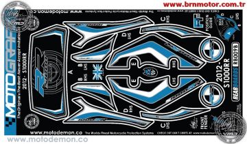 Bmw S1000RR 2012-2014 Model Motografix Tank Pad+Damla Sticker Takımı
