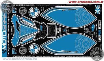 Bmw S1000RR 2012-2014 Model Motografix Tank Pad+Damla Sticker Takımı