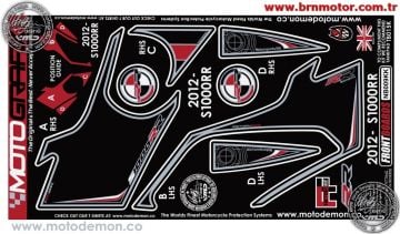 Bmw S1000RR 2012-2014 Model Motografix Tank Pad+Damla Sticker Takımı