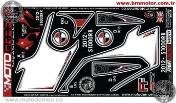 Bmw S1000RR 2012-2014 Model Motografix Tank Pad+Damla Sticker Takımı
