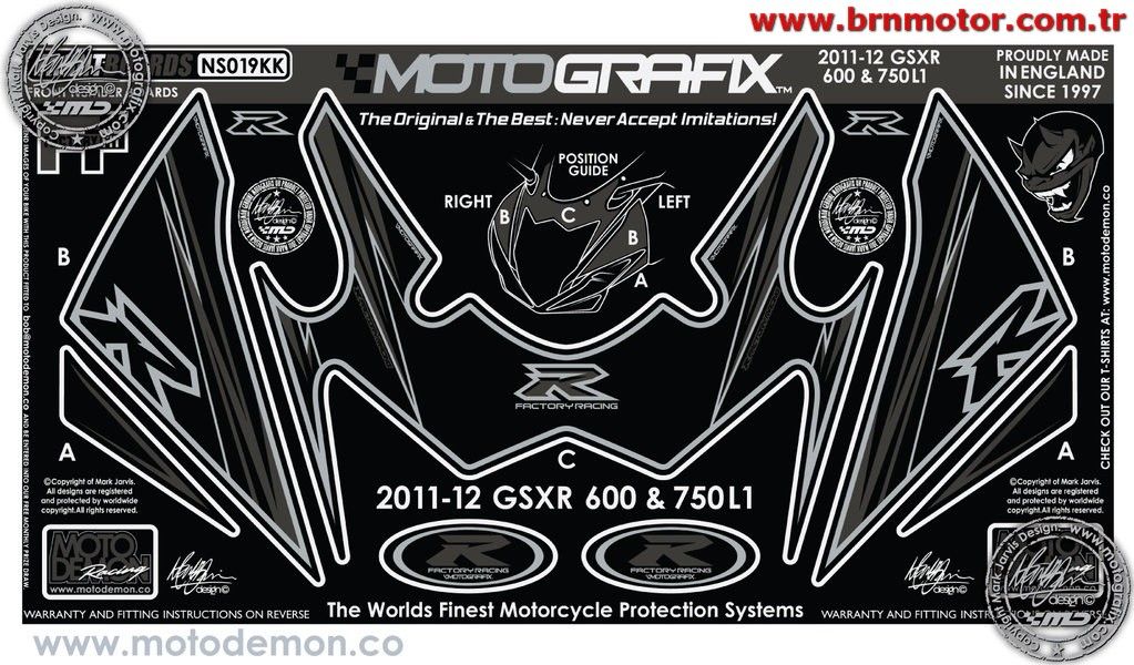 Suzuki Gsx R600 Gsx R750 2011-2012 Model Motografix Damla Sticker