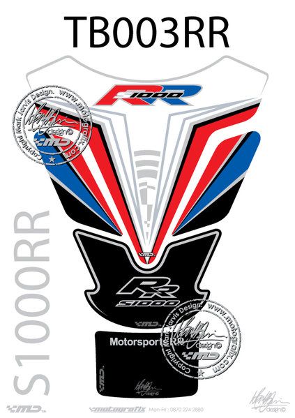 Bmw S1000RR 2009-2014 Model Motografix Tank Pad