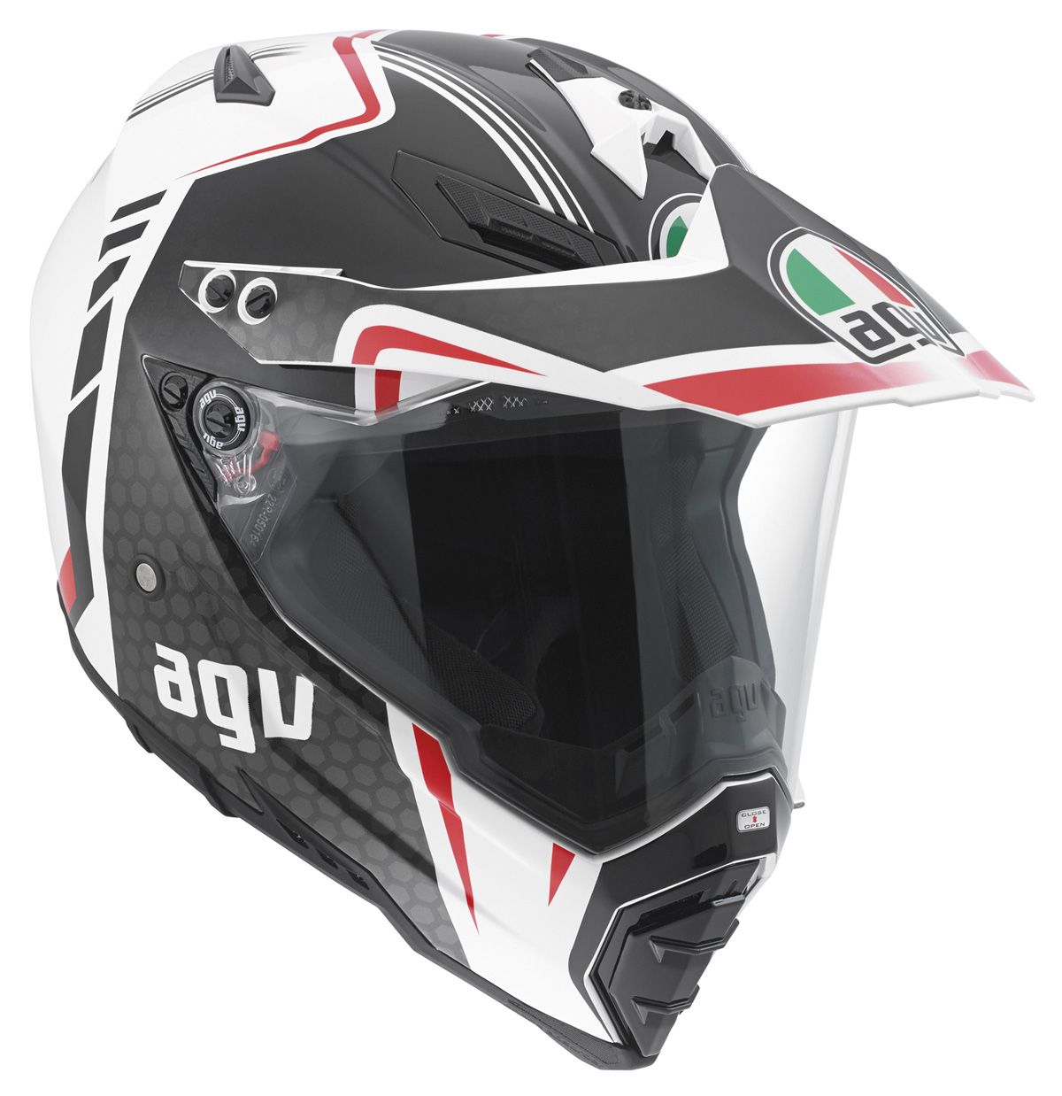 AGV AX-8 Dual Evo GT White Gunmetal Red Off-Road / Enduro Kask