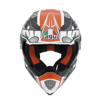 AGV AX-8 Evo Cool White Black Orange Off-Road / Enduro Kask