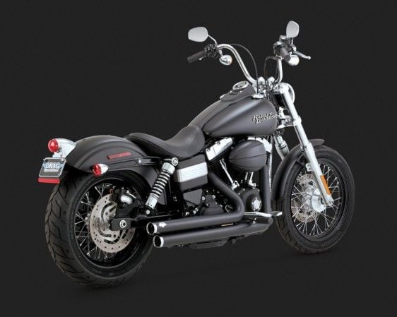 Vance & Hines Street Bob BIG SHOTS STAGGERED Siyah Egzoz 47935