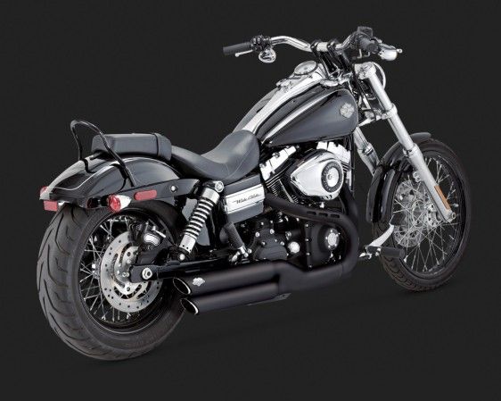 Vance & Hines Street Bob TWIN SLASH 3″ SLIP-ONS Siyah Egzoz 46845