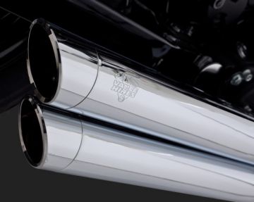 Vance & Hines 2014 Street Bob BIG SHOTS STAGGERED Krom Komple Egsoz 17935