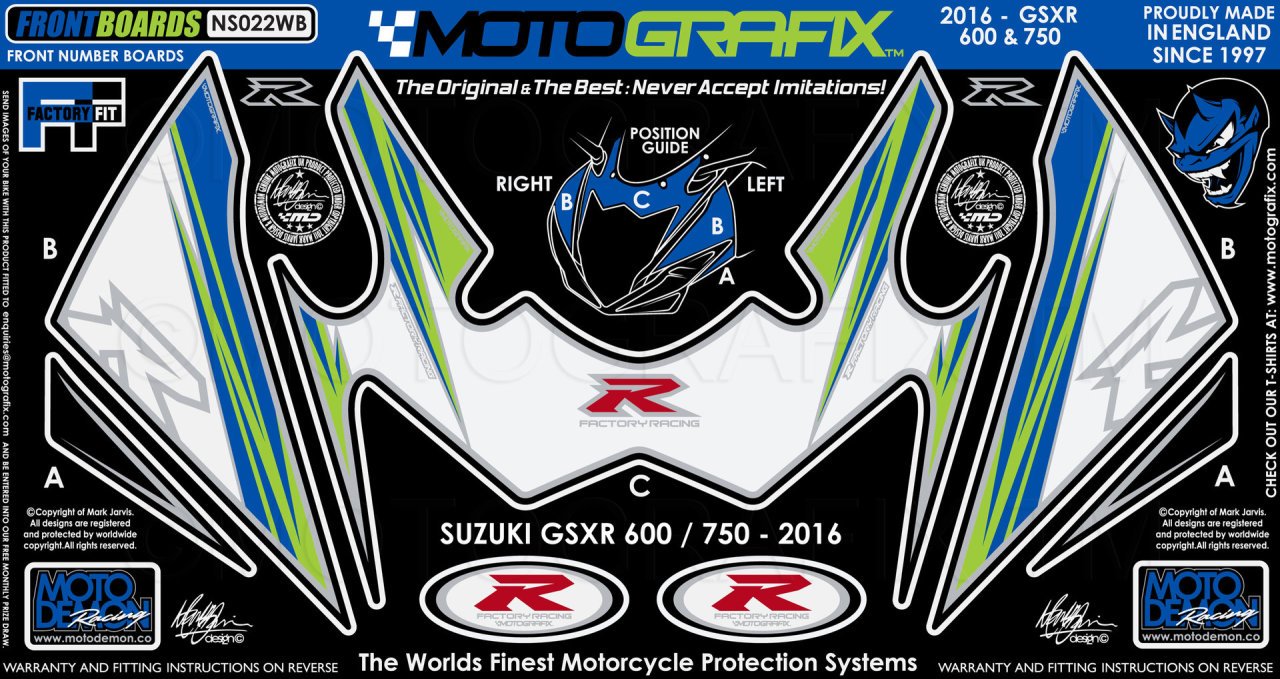 Suzuki Gsx R600 Gsx R750 2011-2012 Model Motografix Damla Sticker