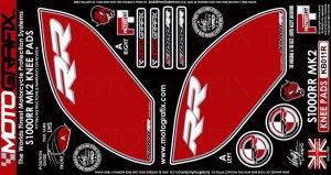 Bmw S1000RR 2015+ Model Motografix Tank Pad+Damla Sticker Takımı