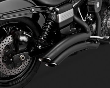 Vance & Hines 2014 Street Bob Süper Radius Black Çift Tüp Komple Egzoz 46053