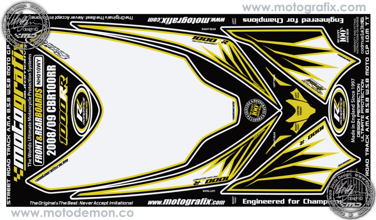 Honda Cbr 1000RR 2008-2011 Model Motografix Damla Sticker