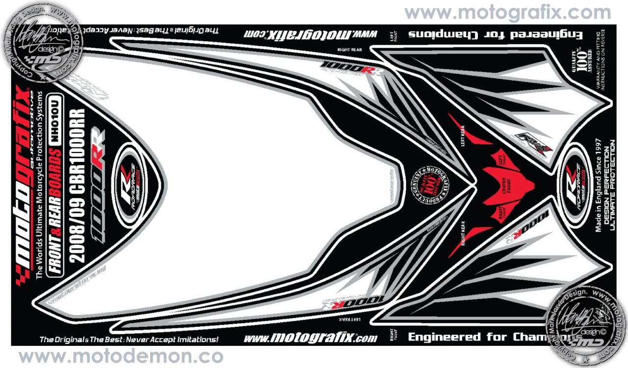 Honda Cbr 1000RR 2008-2011 Model Motografix Damla Sticker