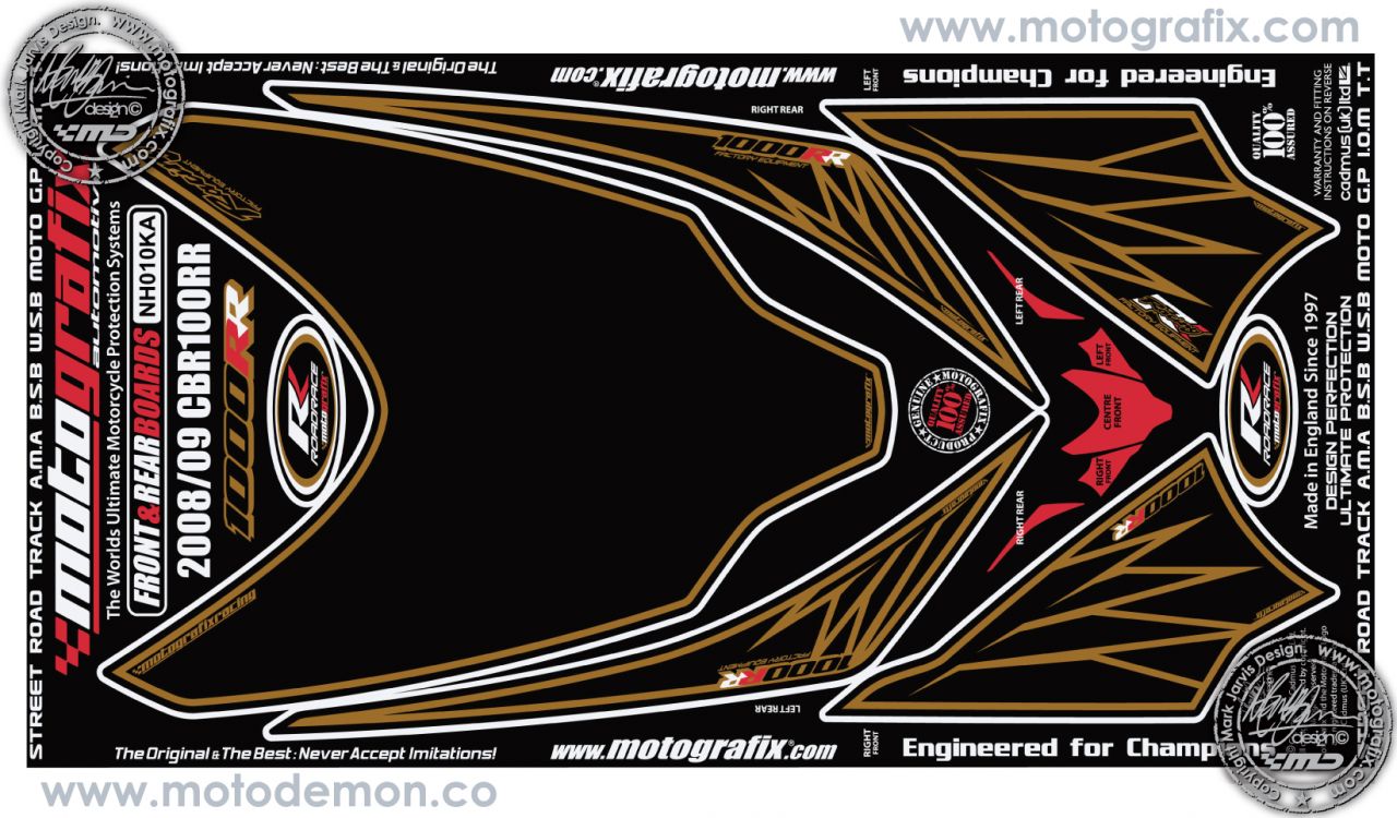 Honda Cbr 1000RR 2008-2011 Model Motografix Damla Sticker