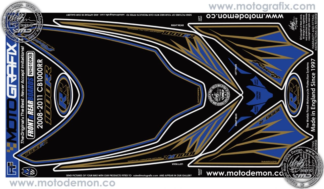 Honda Cbr 1000RR 2008-2011 Model Motografix Damla Sticker