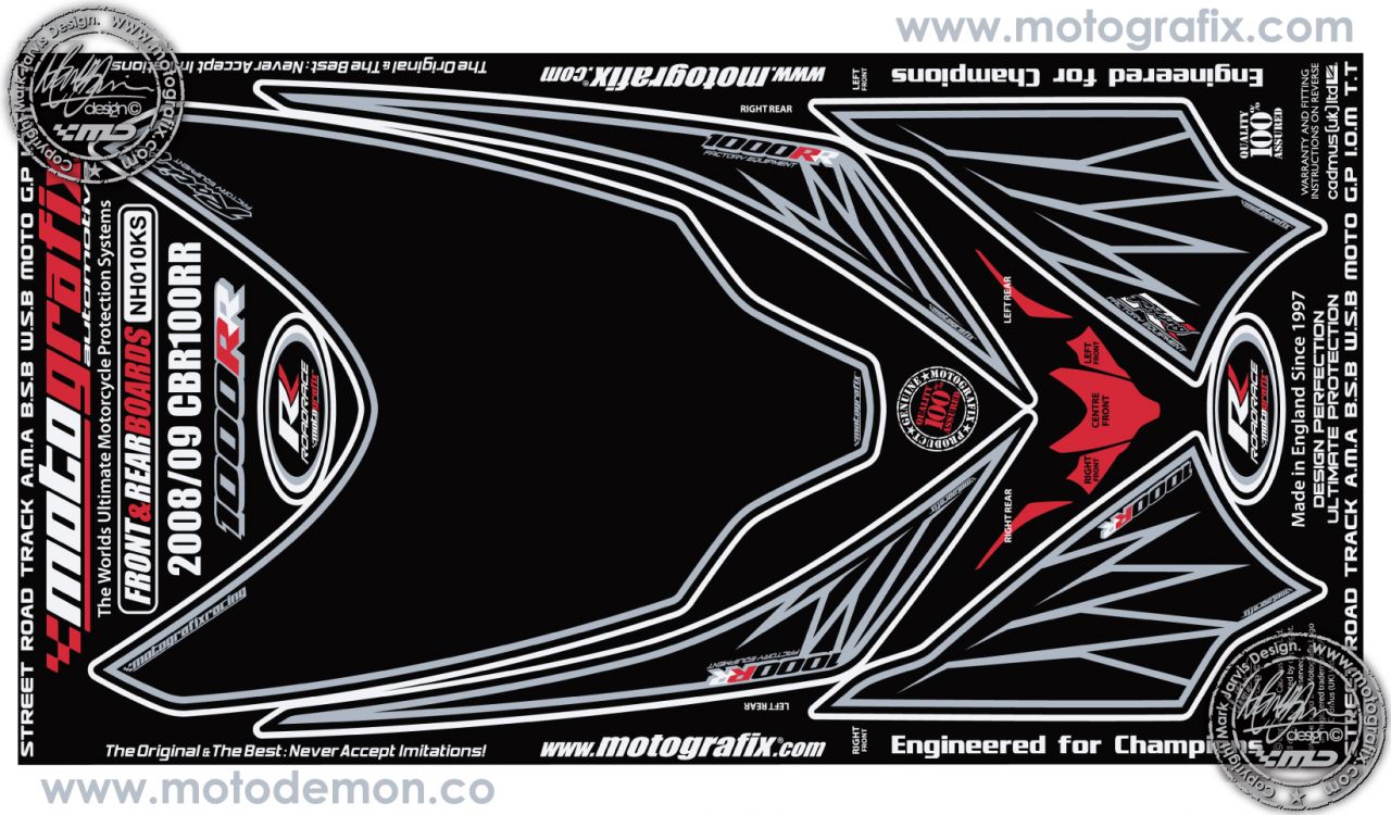 Honda Cbr 1000RR 2008-2011 Model Motografix Damla Sticker