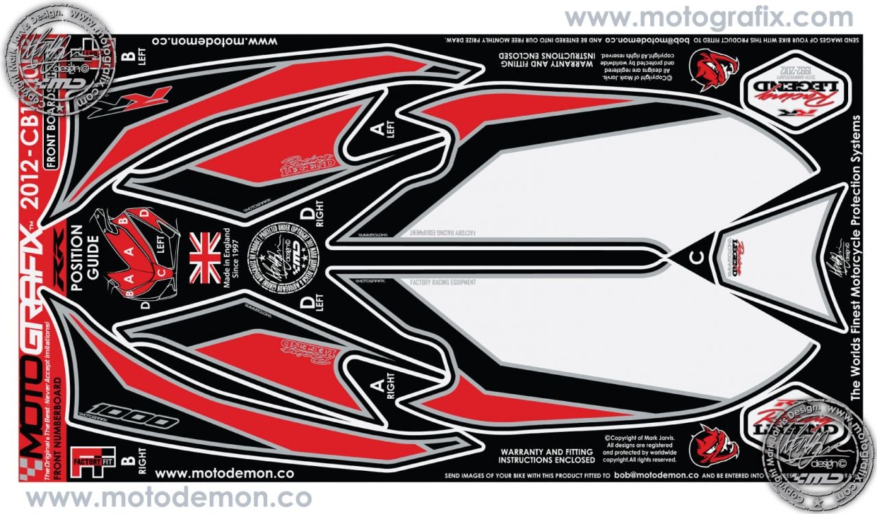 Honda Cbr 1000RR 2012-2014 Model Motografix Damla Sticker